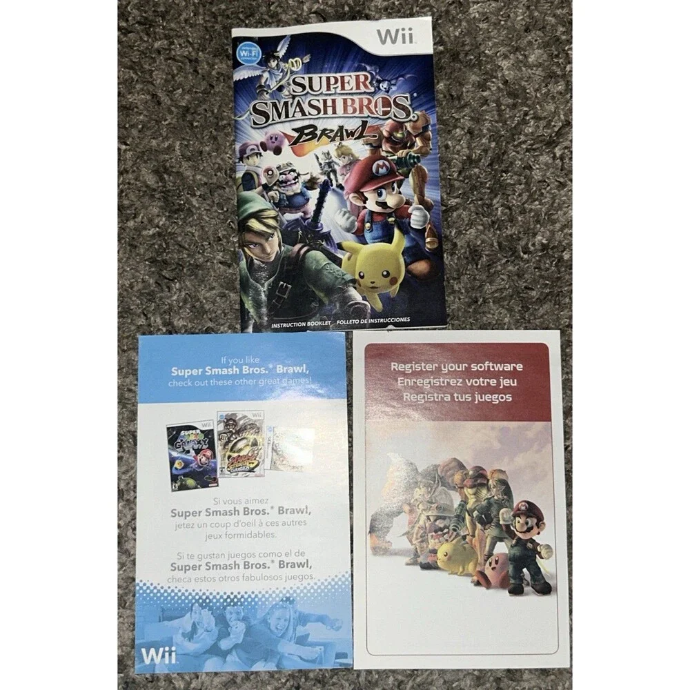 Super Smash Bros. Brawl (Wii) (CIB w/ All Inserts) (READ DESCRIPTION)